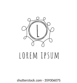 L letter vector logo template (sign, symbol, emblem, ornament)