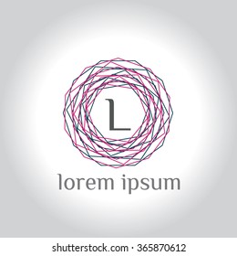 L letter vector logo template (sign, symbol, emblem, ornament)