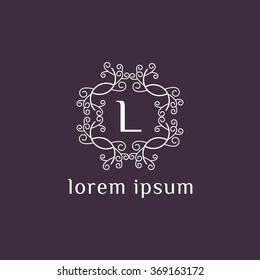 L letter vector logo template (sign, symbol, emblem, ornament)
