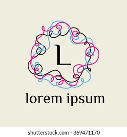 L letter vector logo template (sign, symbol, emblem, ornament)