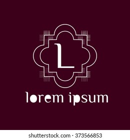 L letter vector logo template (sign, symbol, emblem, ornament)