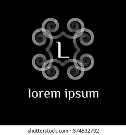 L letter vector logo template (sign, symbol, emblem, ornament)