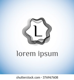 L letter vector logo template (sign, symbol, emblem, ornament)