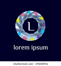 L letter vector logo template (sign, symbol, emblem, ornament)