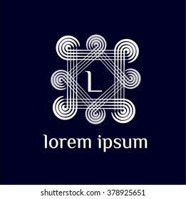 L letter vector logo template (sign, symbol, emblem, ornament)