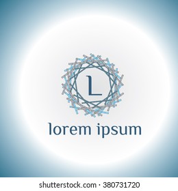 L letter vector logo template (sign, symbol, emblem, ornament)