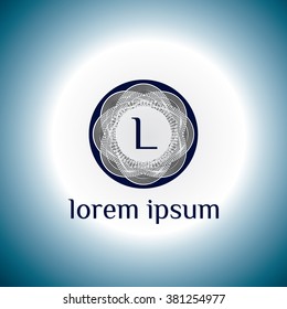 L letter vector logo template (sign, symbol, emblem, ornament)