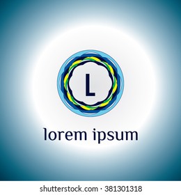 L letter vector logo template (sign, symbol, emblem, ornament)