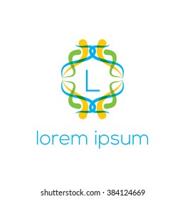 L letter vector logo template (sign, symbol, emblem, ornament)