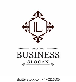 L letter vector logo template (sign, symbol, emblem, ornament)