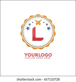 L letter vector vintage label. Template for banner, café,restaurant,  insignia, business brand design.