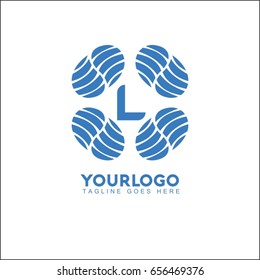 L Letter Water Wave symbol and icon Logo Template vector