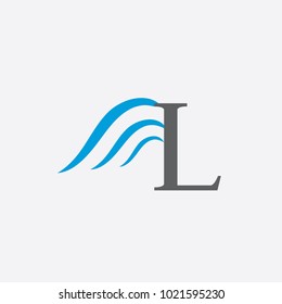 L letter wing vector logo. Wing icon. Fly emblem (sign, symbol)