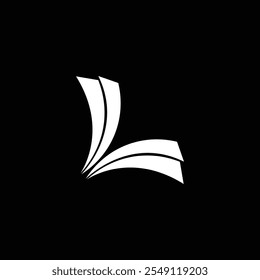 L letras abstrato ícone de livro aberto ilustração vetorial.