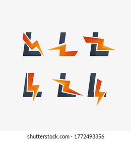 L lights font electric letter