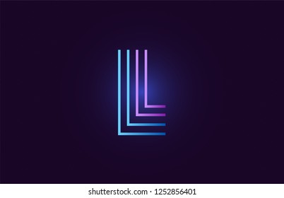 l line blue pink design of alphabet letter with gradient color suitable as a logo for a company or business