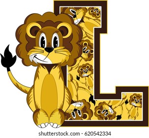 L is for Lion Alphabet Learning Illustration