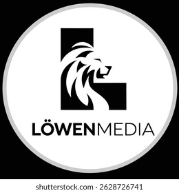 "L" lion Logo design in the circle