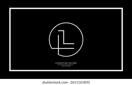 L or LL Alphabet letters logo vector monogram icon