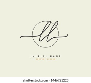 L LL Beauty vector initial logo, handwriting logo of initial signature, wedding, fashion, jewerly, boutique, floral and botanical with creative template for any company or business.