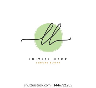 L LL Beauty vector initial logo, handwriting logo of initial signature, wedding, fashion, jewerly, boutique, floral and botanical with creative template for any company or business.