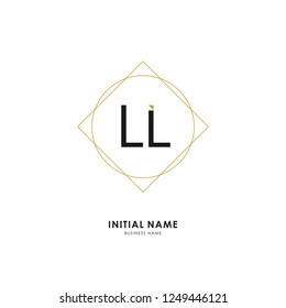 L L LL Initial logo letter with minimalist concept. Vector with scandinavian style logo.