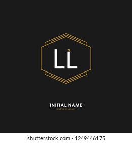 L L LL Initial logo letter with minimalist concept. Vector with scandinavian style logo.