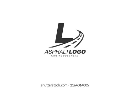 L logo asphalt for identity. construction template vector illustration for your brand.