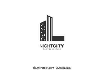 L logo building for branding company. construction template vector illustration for your brand.