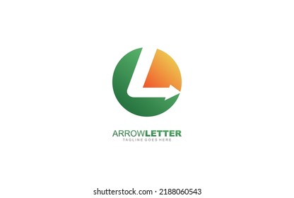 l logo business for branding company. Circle and arrow template vector illustration for your brand.