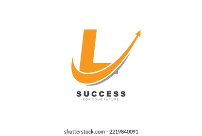 L logo business for branding company. arrow template vector illustration for your brand.