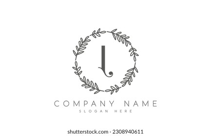Logotipo L con vector de diseño de flor circular