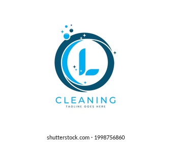 L logo for cleaning service. Vector Illustration