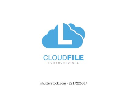 L logo cloud for branding company. letter template vector illustration for your brand.