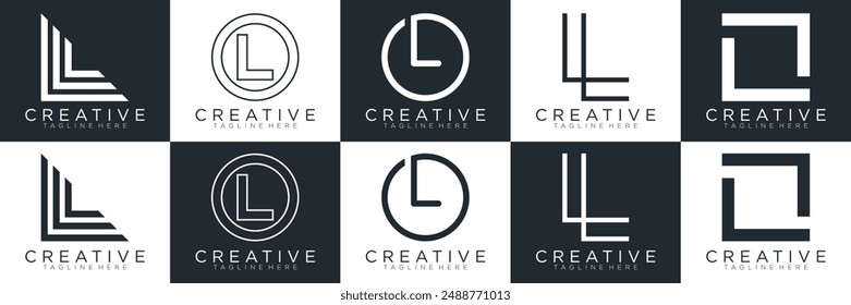 Colección del logotipo de L, letra Abstractas L diseño del logotipo. iconos para negocios	