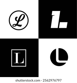 L logo collection, Abstract letter L logo design. icons for business
