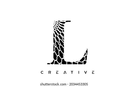 L Logo Design With Abstract Lines. Artistic Elegant Black and White Lines Icons Vector Illustration