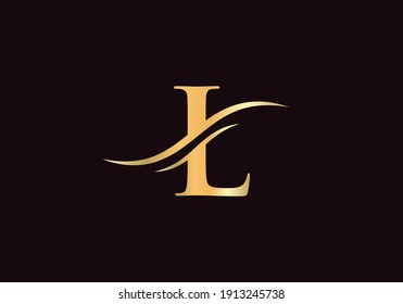 L Logo Design for business and company identity. Creative L letter with luxury concept.