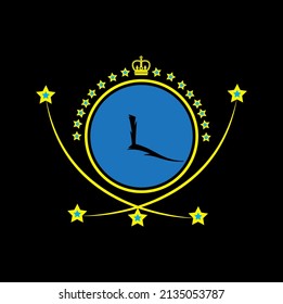 Diseño del logotipo L, ilustración de un fondo con estrellas