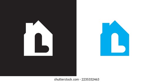 L logo design is intended for construction, building, real estate, home, and property. An awesome trendy and minimal L home logo design template with black and blue colors.