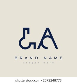 L and A logo design. LA abstract Letters Logo Monogram. This logo design is the process of creating a visual symbol that represents a brand, company, or individual.