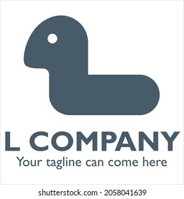 L logo design on Animal pet theme