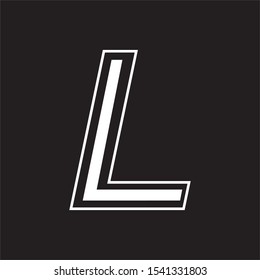 l logo design on black background