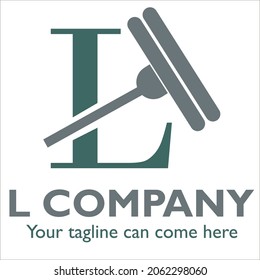 L logo design on Cleaning and Maintenance theme