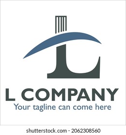 Diseño del logotipo L sobre el tema de la construcción