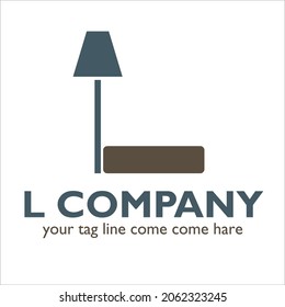 L logo design on Home Furnishing theme
