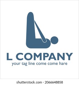 L logo design on Physical fitness theme