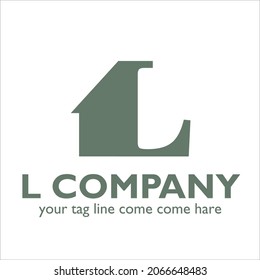 Diseño del logotipo L sobre el tema inmobiliario y hipotecario