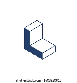 L logo design simple modern template