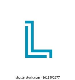 L logo design simple modern template